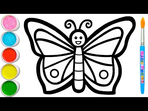 Let39s Learn How to Draw amp Paint Butterfly  Painting Drawing Coloring for Kids Toddlers 112
