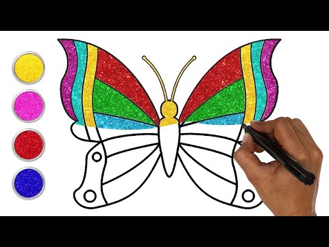 Colorful Butterfly Drawing Painting and Coloring for Kids amp Toddlers How to Draw Easy Step by Step