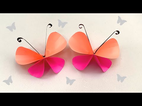 How to make easy paper butterfly   paper crafts for school  paper craft  butterflies making