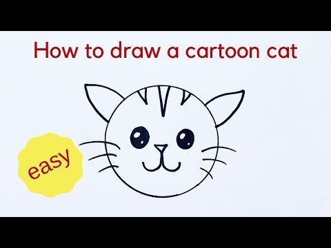 Beginners how to draw a cartoon cat  very easy
