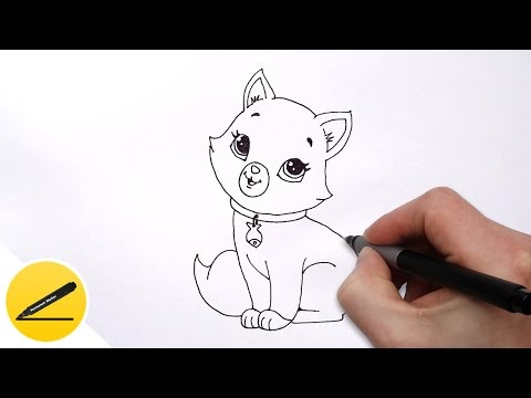 How to Draw a Cat for Kids  Cute Drawing of Animals