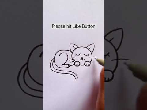 Easy Drawing  How to draw a cat easily for kids shorts youtubeshorts drawing