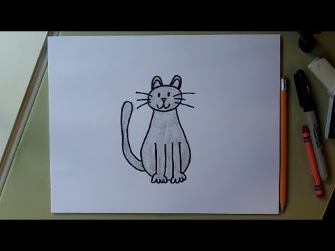 How to draw a cat  Easy drawing tutorial for kids
