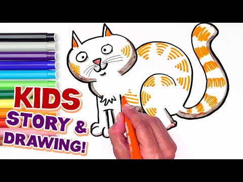 Learn How to Draw a Cat  Kids Story