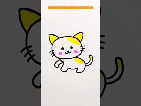 shorts  How to draw a Cat   Cute Kitty   Easy kitten drawing and coloring video