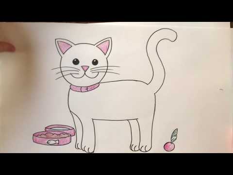How to draw an easy cat for kids