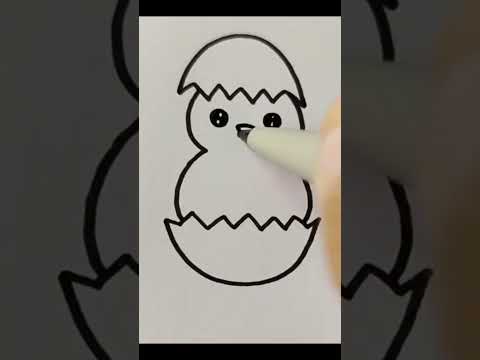 Easy chick drawing for kids l drawing tutorial for beginners shortviral