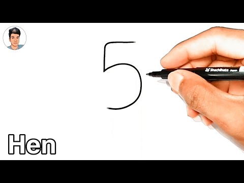 How To Draw A Hen From Number 5  How To Draw A Hen Easy  Hen Drawing Tutorial  Easy Drawing