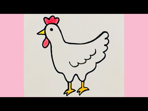 How to draw hen step by stepdrawing hen with number 3art drawing