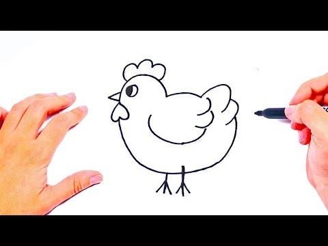 How to draw a Hen Step by Step  Farm Animals Drawings