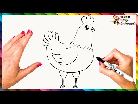 How To Draw A Hen Step By Step  Chicken Drawing Easy