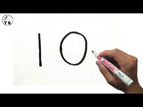 How to Draw Chicken from Number 10  How to turn From Number 10  easy drawings step by step
