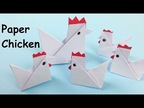 How to Make a Simple Paper Chicken  Easy Tutorials  DIY Fold Yourself a Chicken  Crafts for Kids