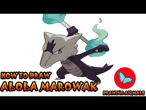 How To Draw Alola Marowak Pokemon Drawing Animals