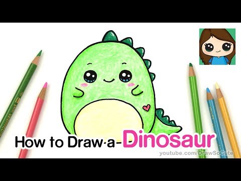 How to Draw a Baby Dinosaur Easy  Squishmallow