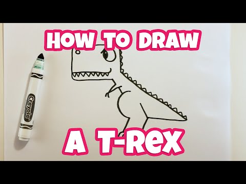 How to Draw a Cartoon TRex Dinosaur  Easy Drawing for Kids amp Beginners  Otoonsnet