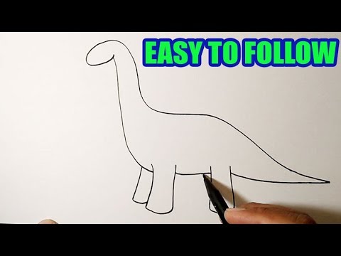 How to draw a brontosaurus dinosaur  EASY WAY