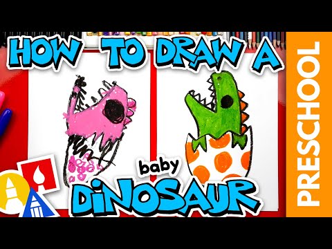 How To Draw A Baby Dinosaur Hatching From An Egg  Preschool