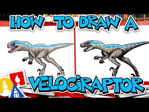 How To Draw A Velociraptor Dinosaur Blue