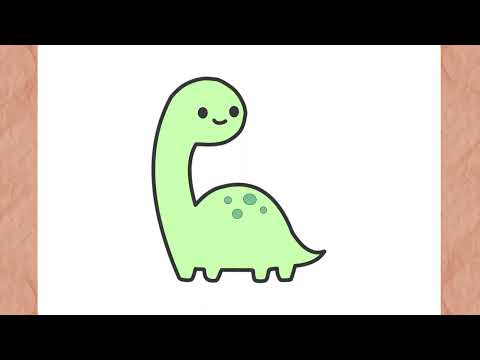 How to Draw Cute Dinosaur Easy