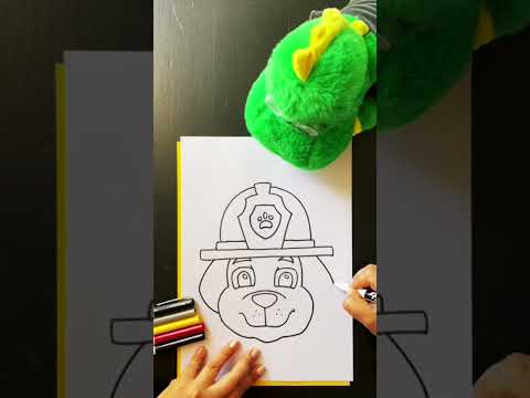 How to draw a dog  Marshall  Paw Patrol  For kids aged 6 to 8  Learn Spanish with my puppet