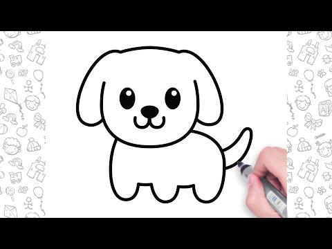 How To Draw A Dog Step By Step  Dog Drawing Easy