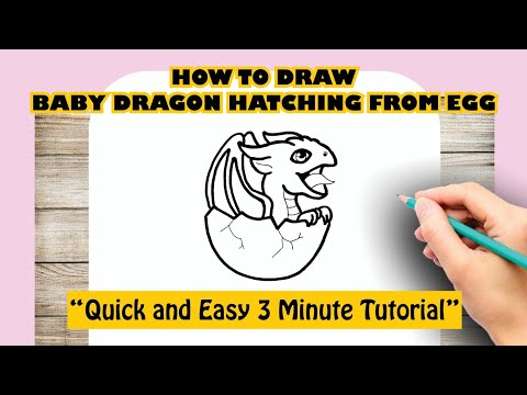 How to Draw Baby Dragon Hatching From Egg