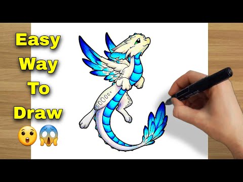 How to draw a Dragon  Flying Dragon Drawing lesson _ Trick Art 2023