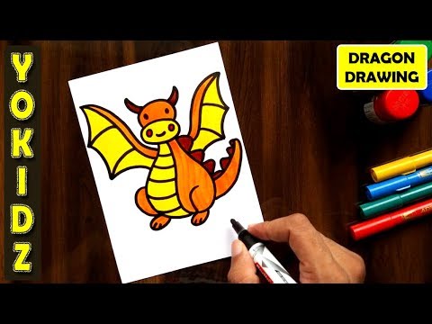 HOW TO DRAW A DRAGON EASY FOR KIDS