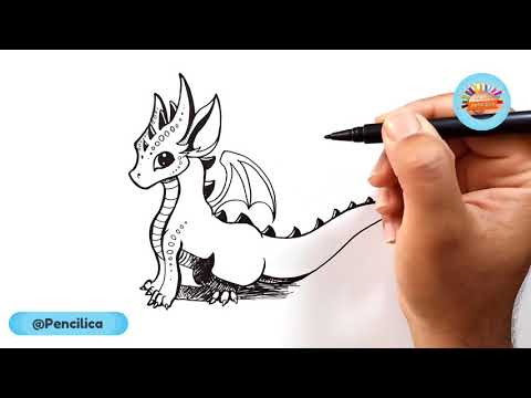 How to draw a cute dragon step by step