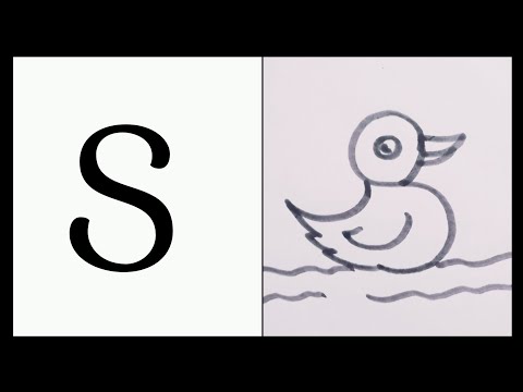 How to draw a Duck easyDuck drawing from letter S  duck simple and easy drawing