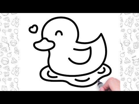 Easy Duck Drawing Step by Step  Easy Animal Drawings For Kids