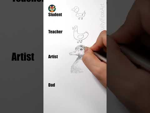 Daddy vs Artist the best duck drawing goes to  how to draw a duck with pencil