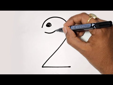 How to Draw a Duck from Number 2  Easy Drawing  Duck Drawing
