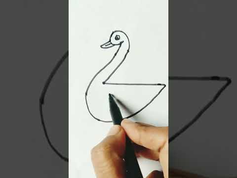 Draw Duck from digit 2  Easy Drawing For Kids shorts Art Drawing youtubeshorts  viralshorts
