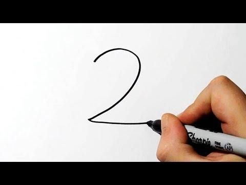 How to Turn Number 2 into a Cartoon Duck  Very Easy for Kids