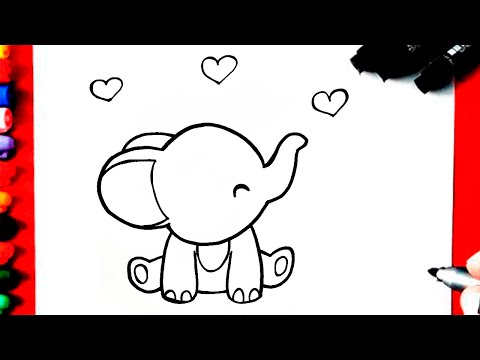 HOW TO DRAW AN ELEPHANT EASY EASY