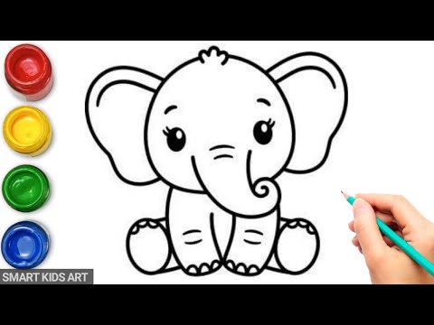 How To Draw Elephant  Elephant Drawing  Smart Kids Art