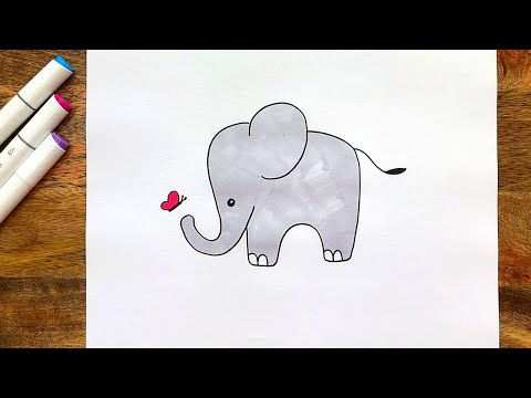 How To Draw An Elephant  Easy Drawing For Kids