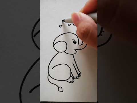 How To Draw Elephant For Kids  dessin lphant facile  shorts youtubeshorts viral