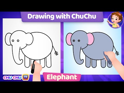 How to Draw an Elephant Step by Step  Drawing with ChuChu  ChuChu TV Drawing Lessons for Kids