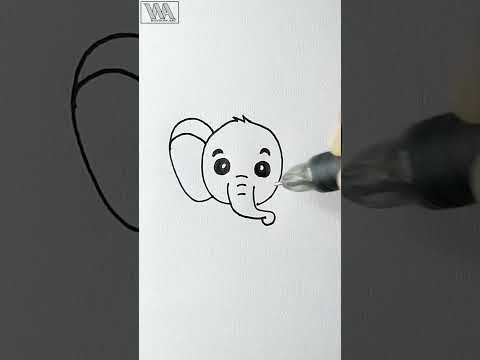 Very Easy Elephant Drawing  Shorts  How To Draw an Elephant  simple drawing shorts video