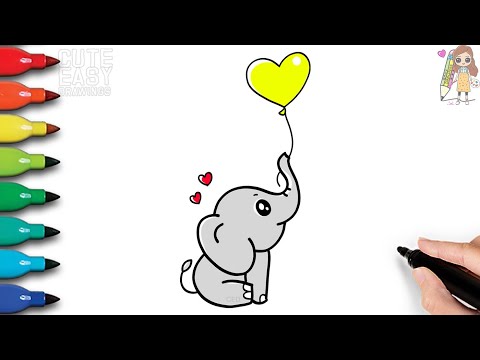 How to Draw a Cute Baby Elephant Easy Steps