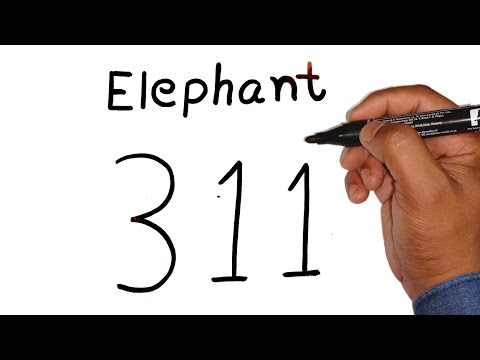 How To Draw Elephant From Number 311  Easy Elephant Drawing Tutorial  Elephant Drawing Easy Video