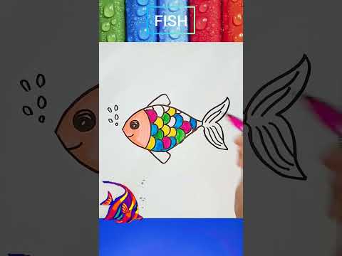 How to draw a fish for kids kidsvideo viral edukidstv satisfying howtodraw viralyoutubeshorts