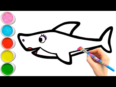 Learn How to Draw Pink Mommy Shark  Easy Drawing for Kids 37