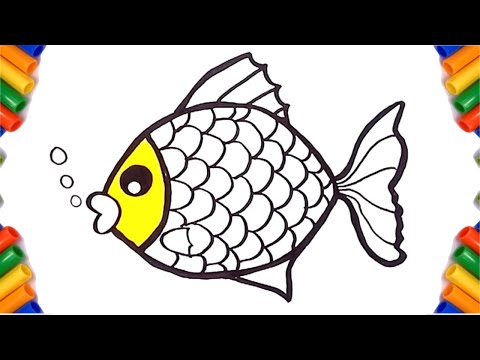 How to draw Fish  Drawing and Coloring for Kids