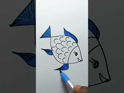 How to draw a fish for kids   creative Art  easy water color painting  fish