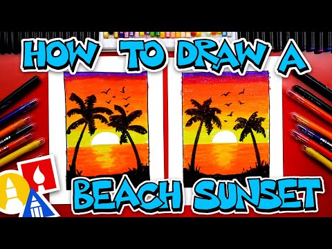 How To Draw A Beach Sunset  Blending Gel Crayons