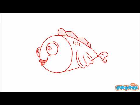How to draw a Fish  Step By Step Drawing for Kids  Educational Videos by Mocomi
